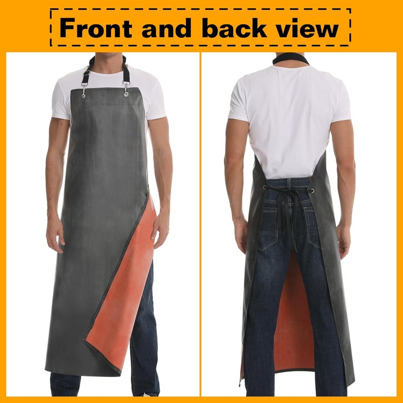 Homsolver Thick Rubber Waterproof Apron, Adjustable Heavy Duty Dishwashing Apron, Work Apron For Cooking, Cleaning Fish, Gardening, Lab Work, Butcher And Dog Grooming - Image 2